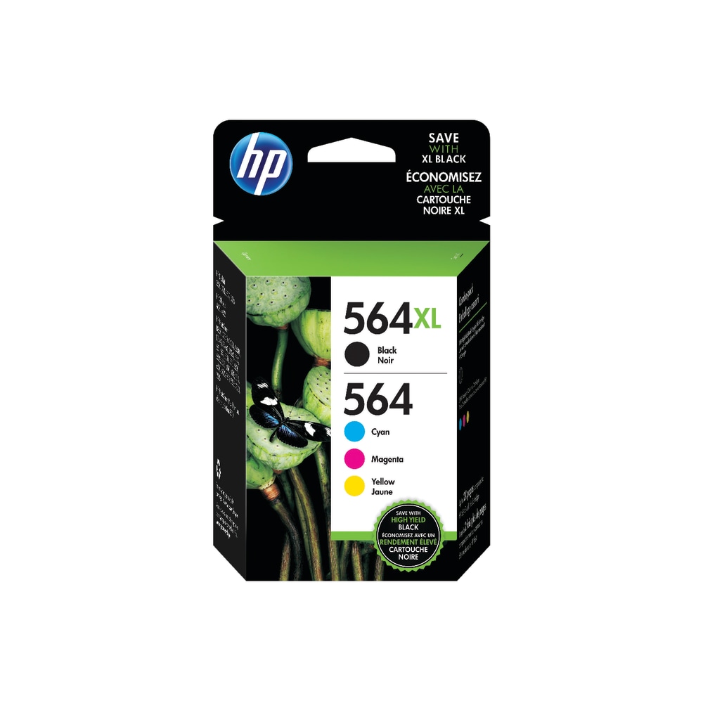 HP 564XL Black/564 Cyan; Magenta; Yellow High-Yield Ink Cartridges, Pack Of 4, N9H60FN MPN:N9H60FN#140