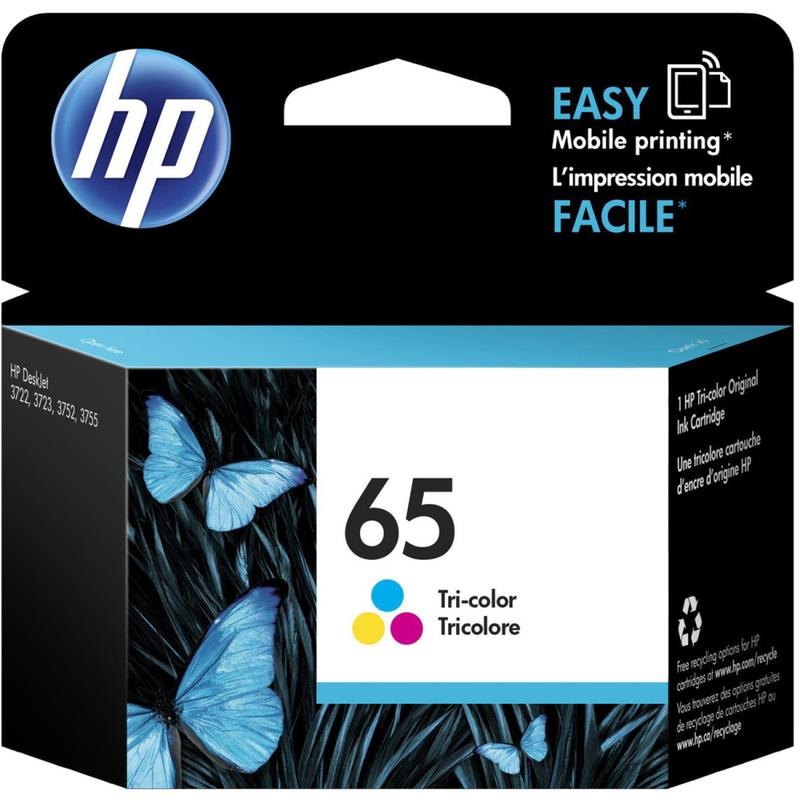 HP 65 Tri-Color Ink Cartridge, N9K01AN (Min Order Qty 3) MPN:N9K01AN