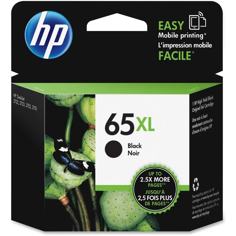 HP 65XL Black High-Yield Ink Cartridge, N9K04AN (Min Order Qty 2) MPN:N9K04AN