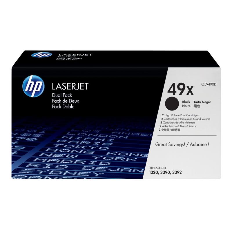 HP 49XD Black Toner Cartridges, Pack Of 2, Q5949XD MPN:Q5949XD