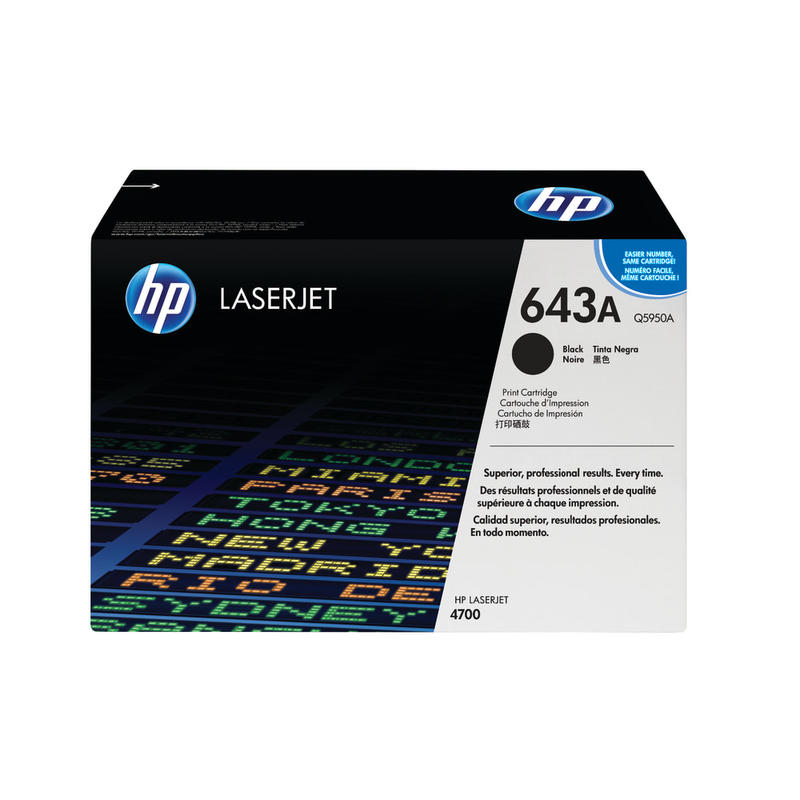 HP 643A Black Toner Cartridge, Q5950A MPN:Q5950A