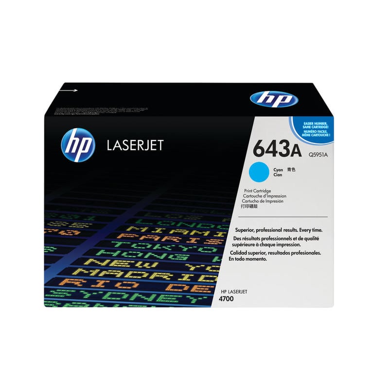 HP 643A Cyan Toner Cartridge, Q5951A MPN:Q5951A