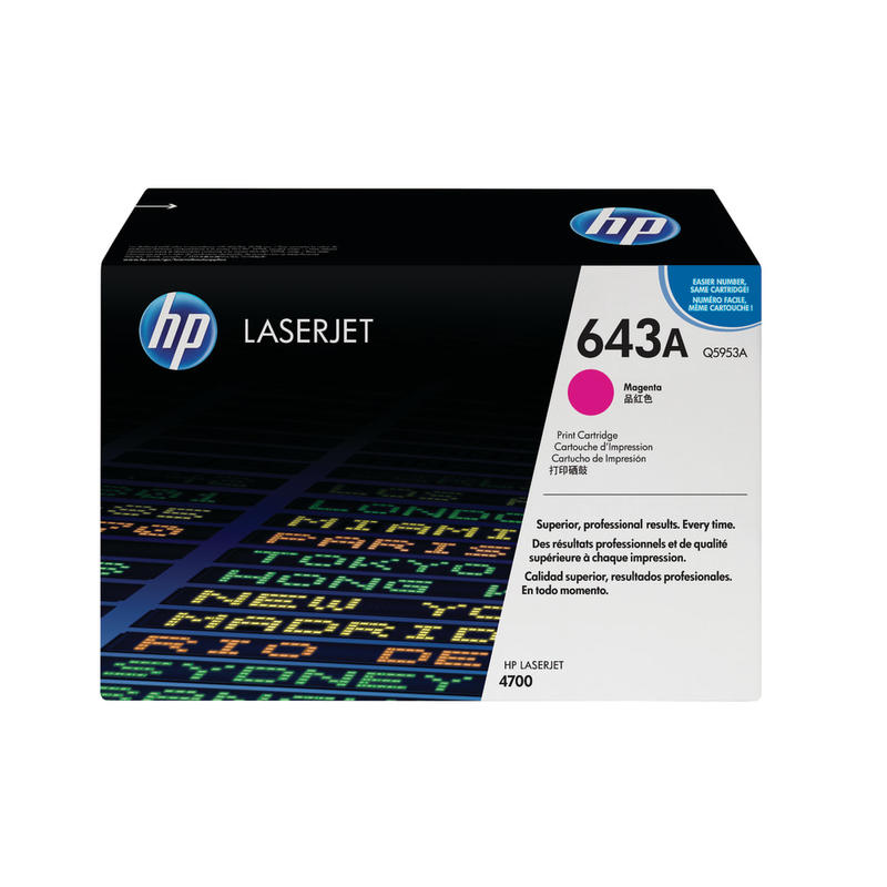 HP 643A Magenta Toner Cartridge, Q5953A MPN:Q5953A