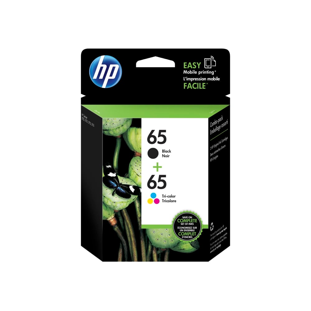 HP 65 Black And Tri-Color Ink Cartridges, Pack Of 2, T0A36AN (Min Order Qty 2) MPN:T0A36AN