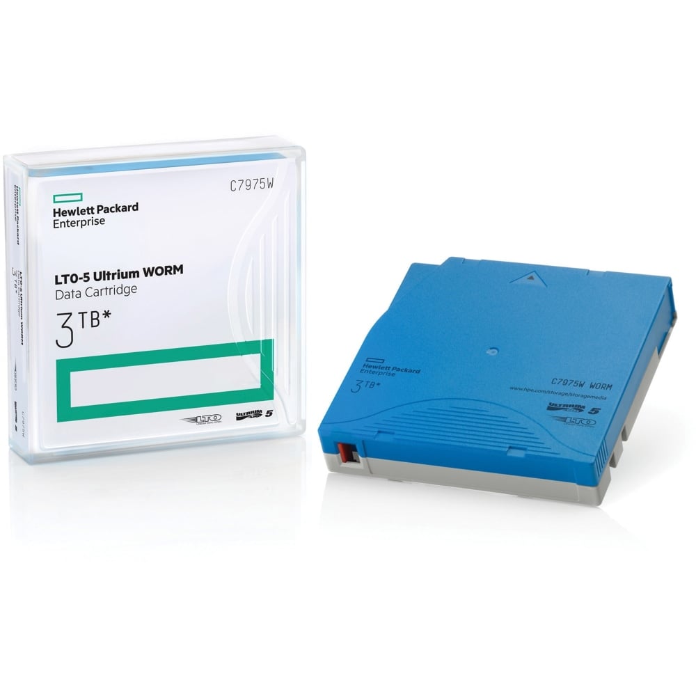 HPE LTO 5 Ultrium 3TB WORM Data Cartridge - LTO-5 - WORM - 1.50 TB (Native) / 3 TB (Compressed) - 2775.59 ft Tape Length - 1 Pack (Min Order Qty 2) MPN:C7975W