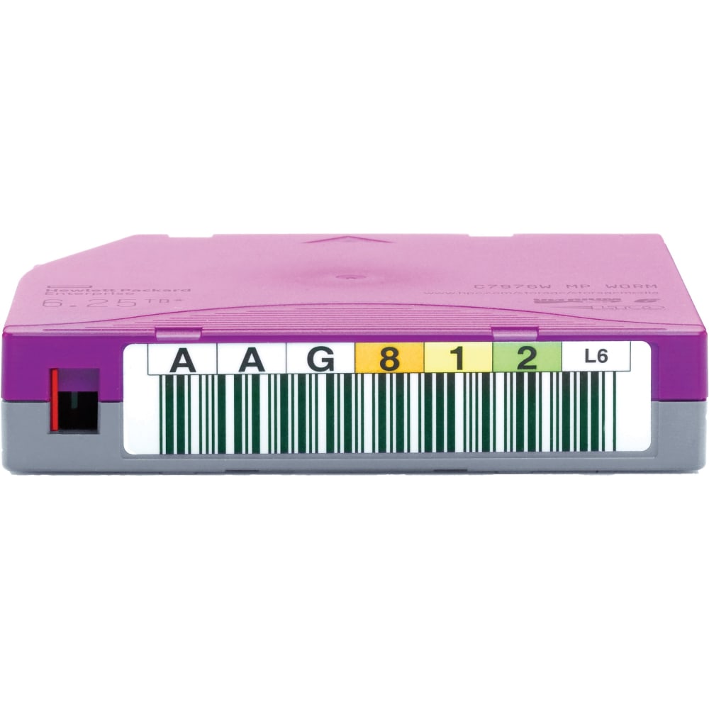 HPE LTO-6 Ultrium 6.25TB MP WORM Custom Labeled Data Cartridge 20 Pack - LTO-6 - WORM - Labeled - 2.50 TB (Native) / 6.25 TB (Compressed) - 2775.59 ft Tape Length - 20 Pack MPN:C7976WL