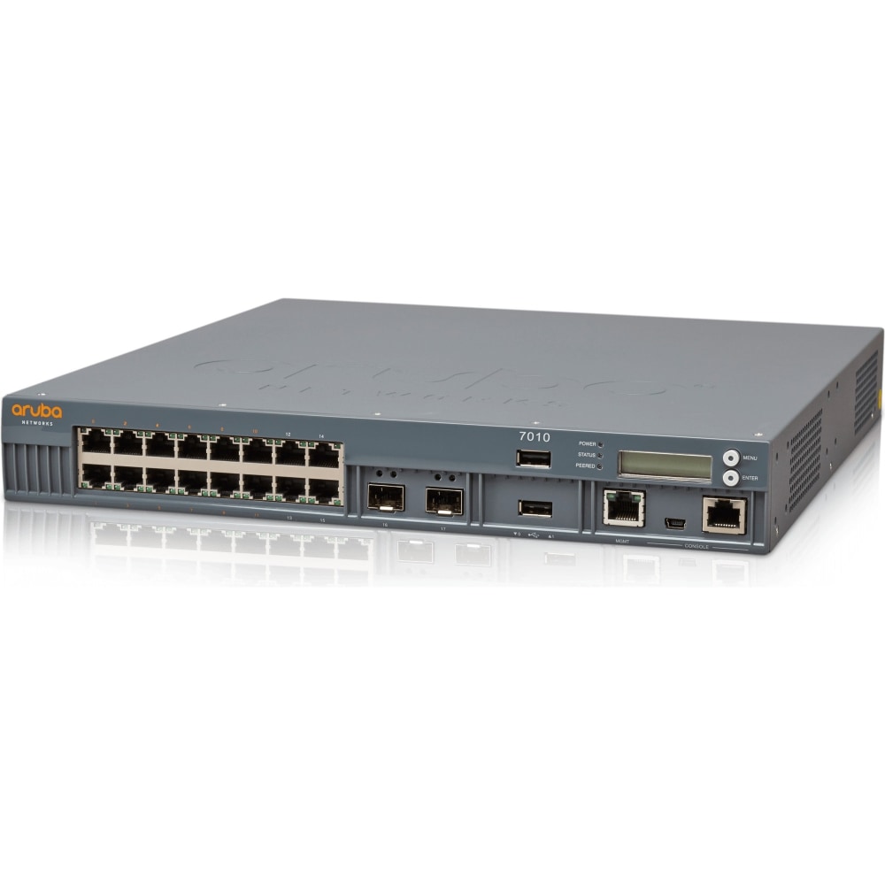 HPE 7010 Wireless LAN Controller - 16 x Network (RJ-45) - Gigabit Ethernet - PoE Ports - Rack-mountable MPN:JW705A