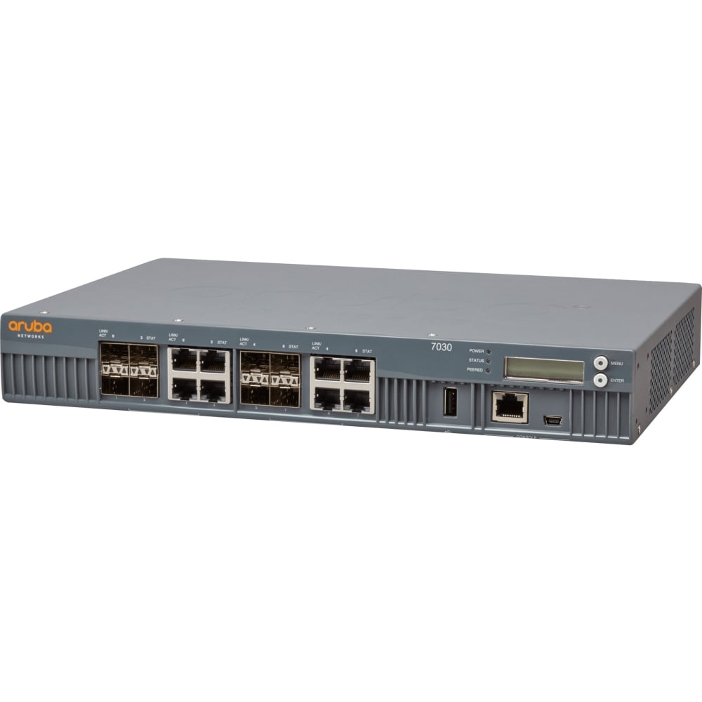 HPE 7030 Wireless LAN Controller - TAA Compliant - 8 x Network (RJ-45) - Gigabit Ethernet - Rack-mountable MPN:JW713A