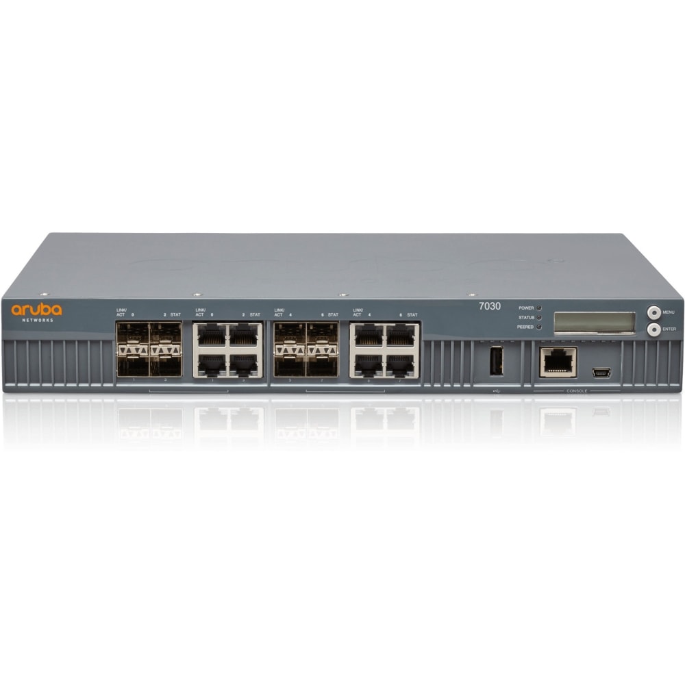 HPE 7030 Wireless LAN Controller - 8 x Network (RJ-45) - Gigabit Ethernet - Rack-mountable MPN:JY851A