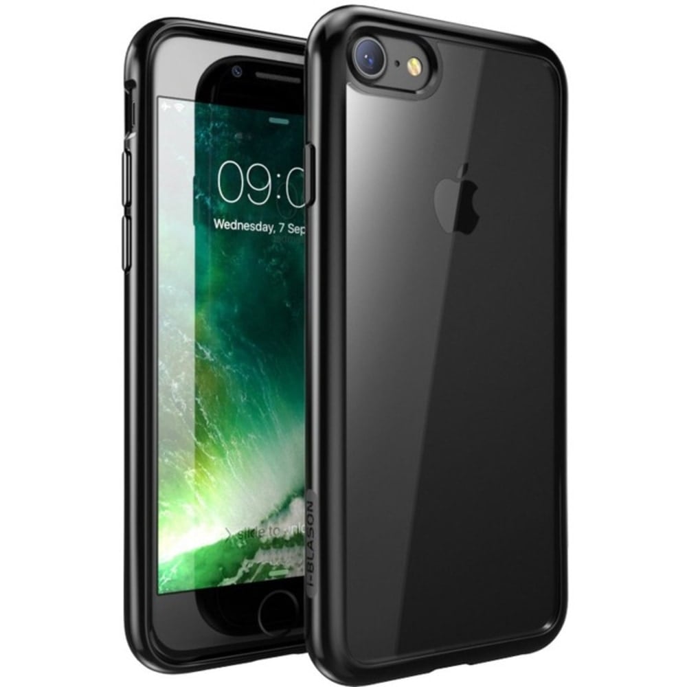 i-Blason Halo Case - For Apple iPhone 8 Smartphone - Black, Clear - Polycarbonate, Thermoplastic Polyurethane (TPU) (Min Order Qty 4) MPN:IPH8-HALO-CR/BK
