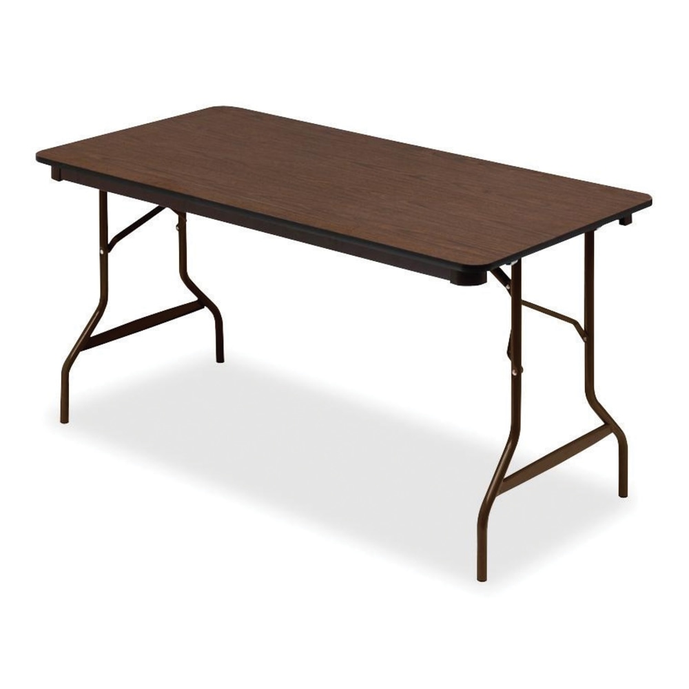 Iceberg Economy Folding Table, Rectangle, 60inW x 30inD, Walnut MPN:55314