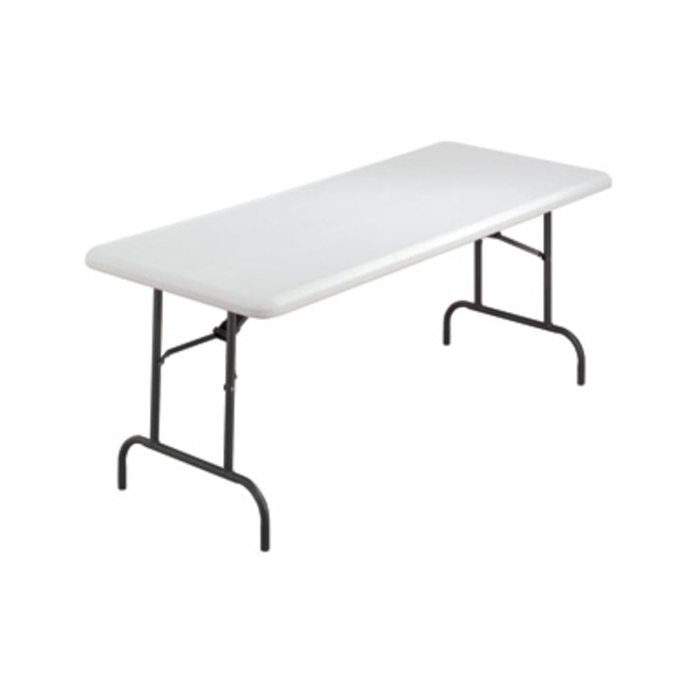 Iceberg IndestrucTable TOO 1200 Series Folding Table - For - Table TopRectangle Top - 72in Table Top Length x 30in Table Top Width x 1in Table Top Thickness - 29in Height - Platinum, Powder Coated - Polyethylene, Steel - 1 Each MPN:65223