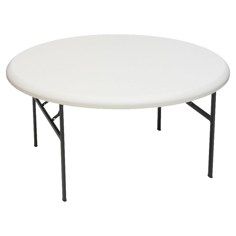 Iceberg Indestruct-Table Too Round Folding Table, 29inH x 60inD, Platinum/Gray MPN:65263