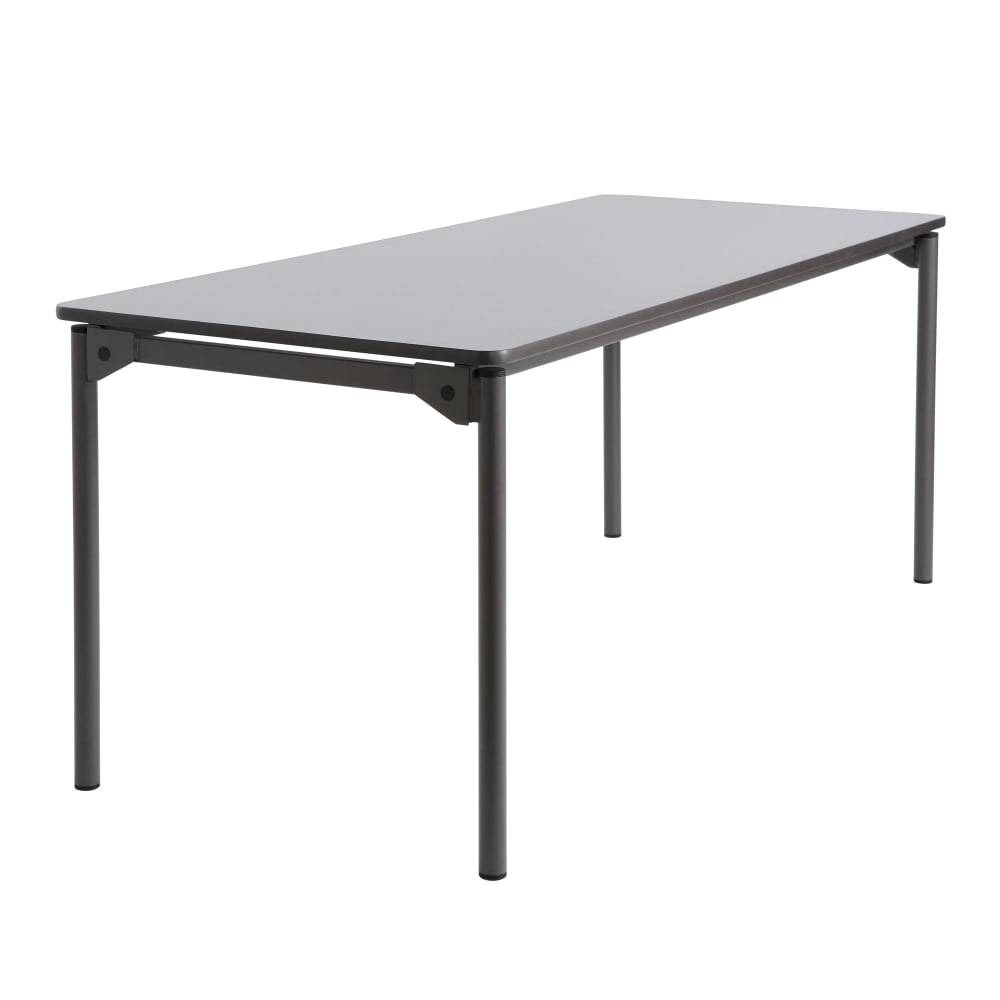 Iceberg Maxx Legroom-Series Wood Folding Table, 30inW x 60inD, Gray/Black MPN:65827