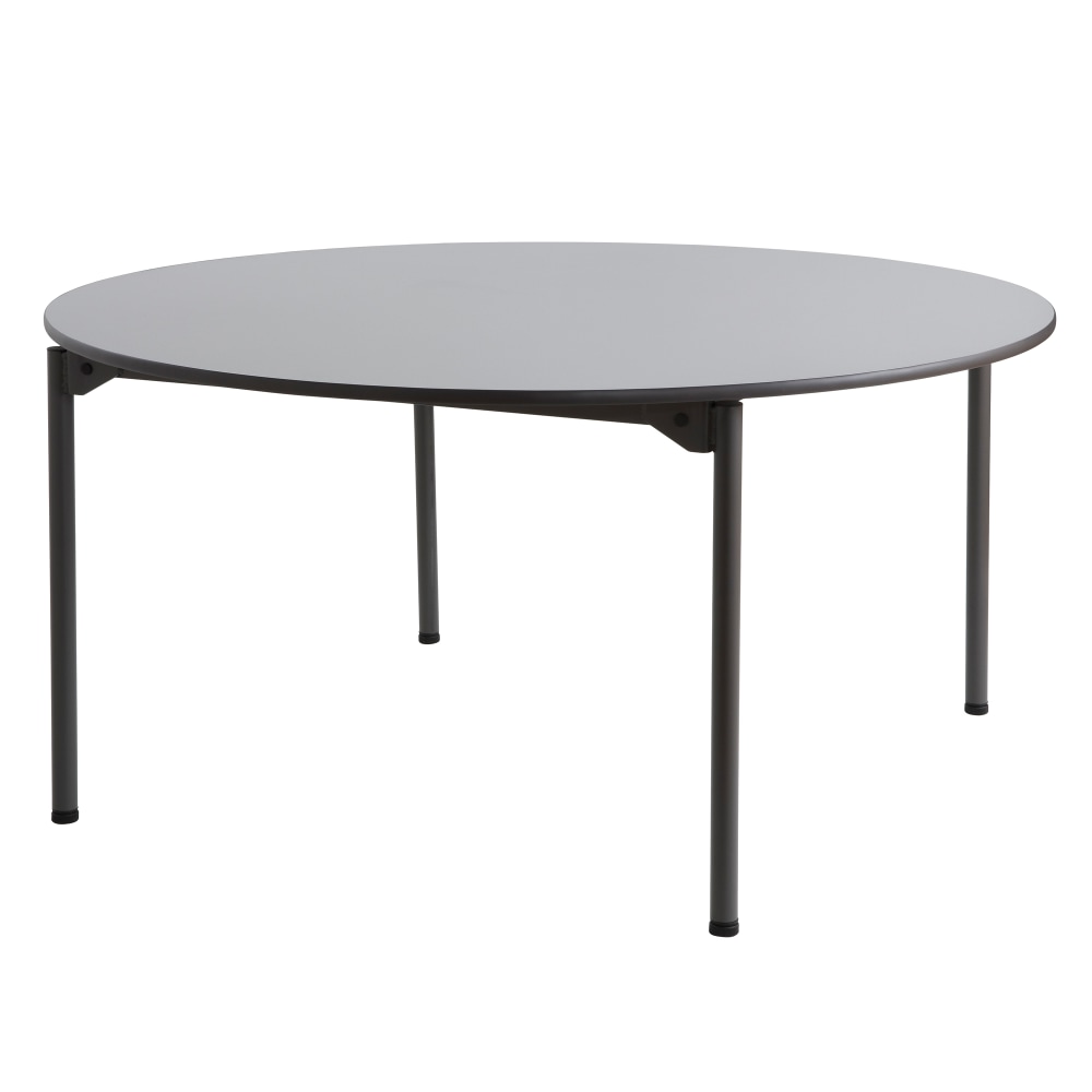 Iceberg Maxx Legroom-Series Wood Folding Table, 60in Round, Gray/Black MPN:65867