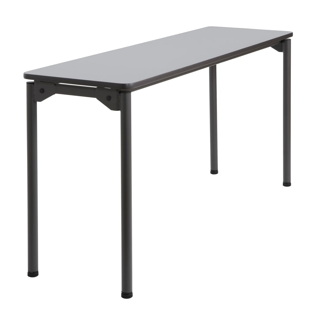 Iceberg Maxx Legroom-Series Wood Folding Table, 18inW x 60inD, Gray/Black MPN:65877