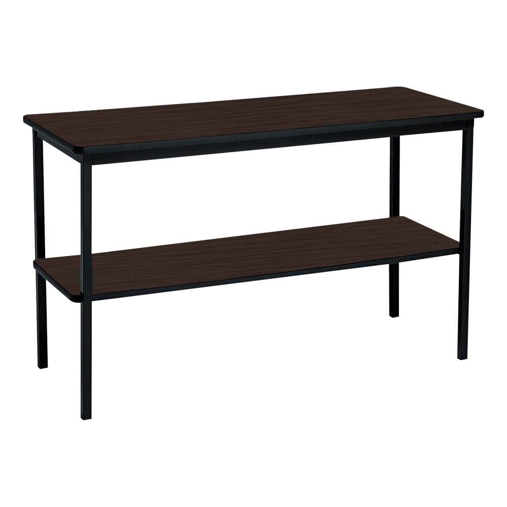 Iceberg Utility Table With Shelf, Rectangle, Walnut/Black MPN:ICE69124