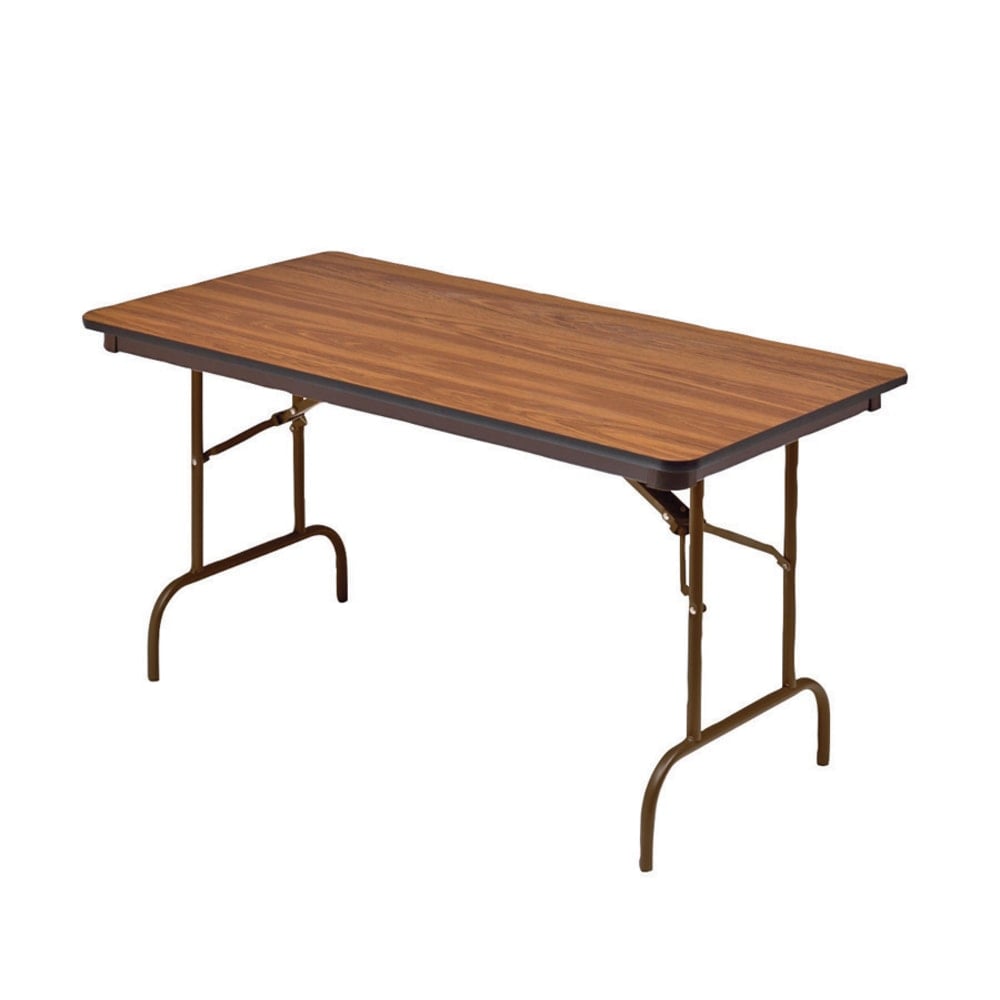 Iceberg Premium Folding Table, Rectangular, 60inW x 30inD, Oak/Brown MPN:55215