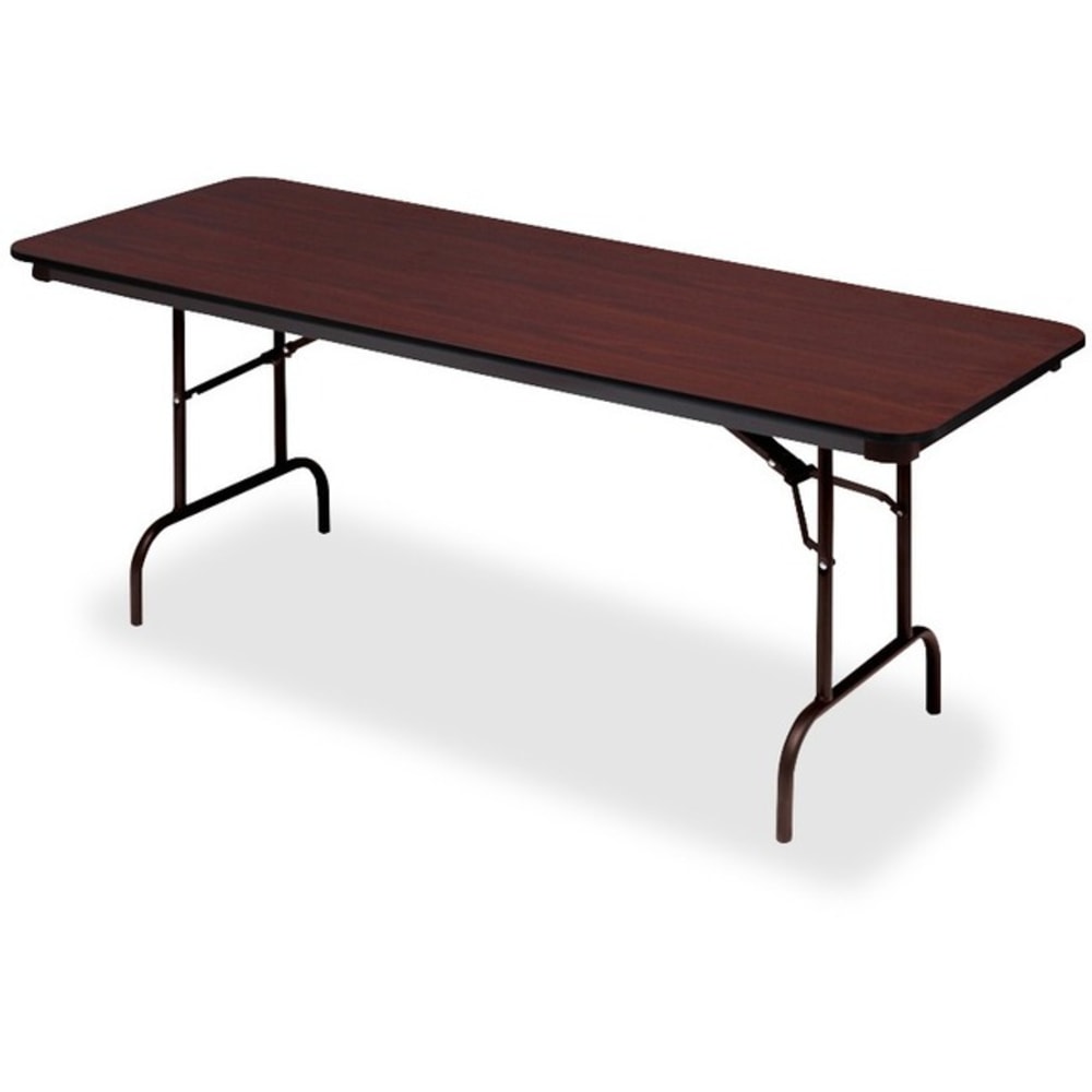 Iceberg Premium Wood Laminate Folding Table, Rectangular, 96inW x 30inD, Mahogany/Brown MPN:55234