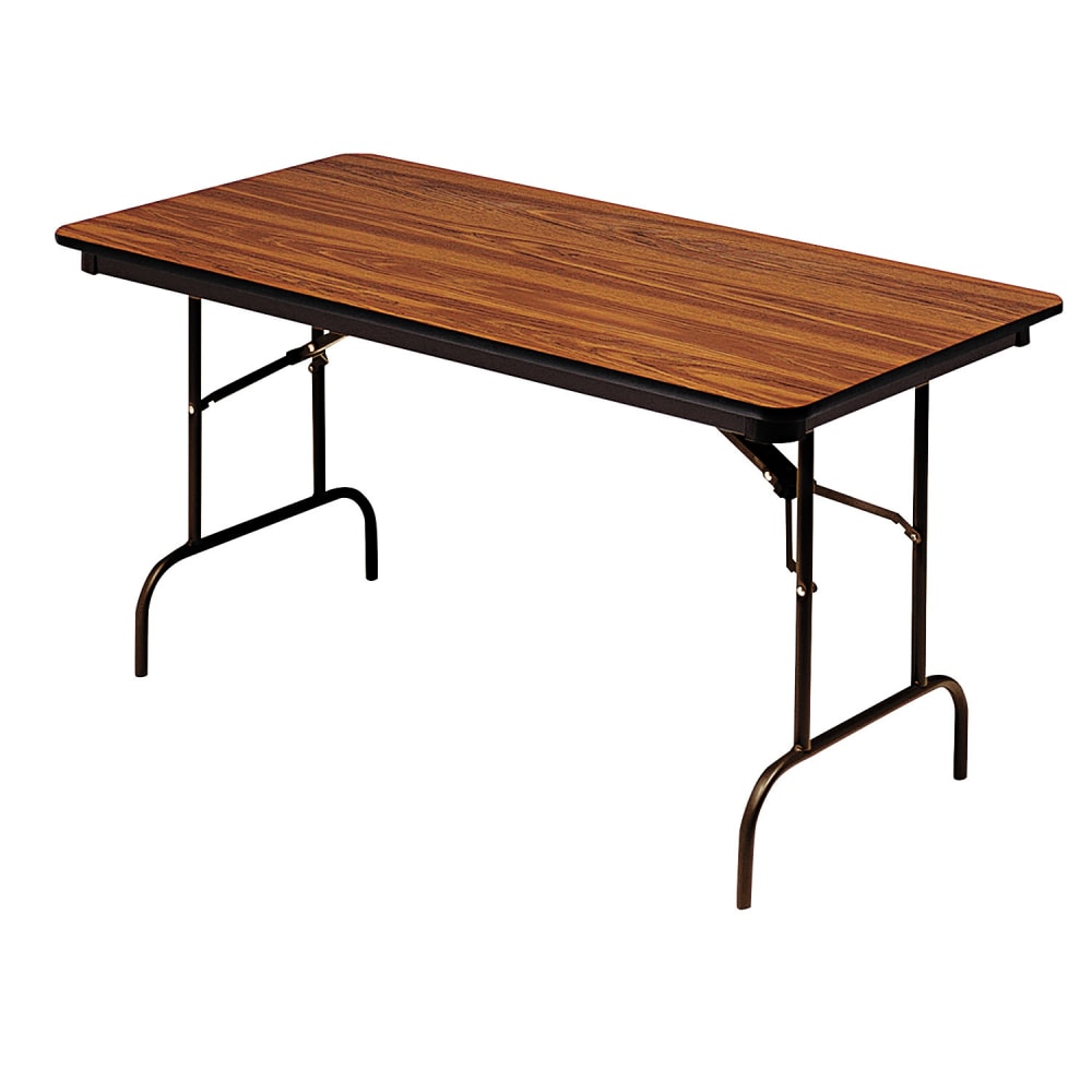 Iceberg Premium Folding Table, Rectangular, 96inW x 30inD, Oak/Brown MPN:55235