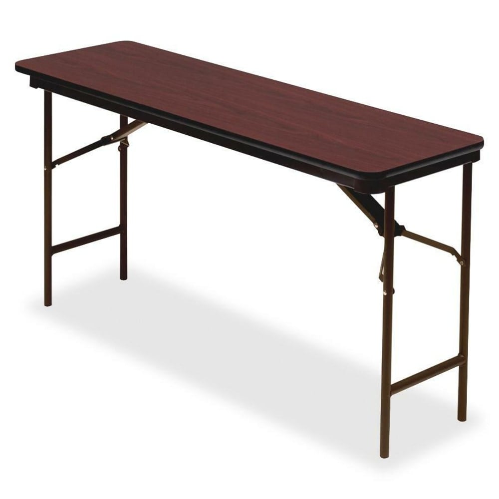 Iceberg Premium Wood Laminate Folding Table, Rectangular, 72inW x 18inD, Mahogany/Brown MPN:55284