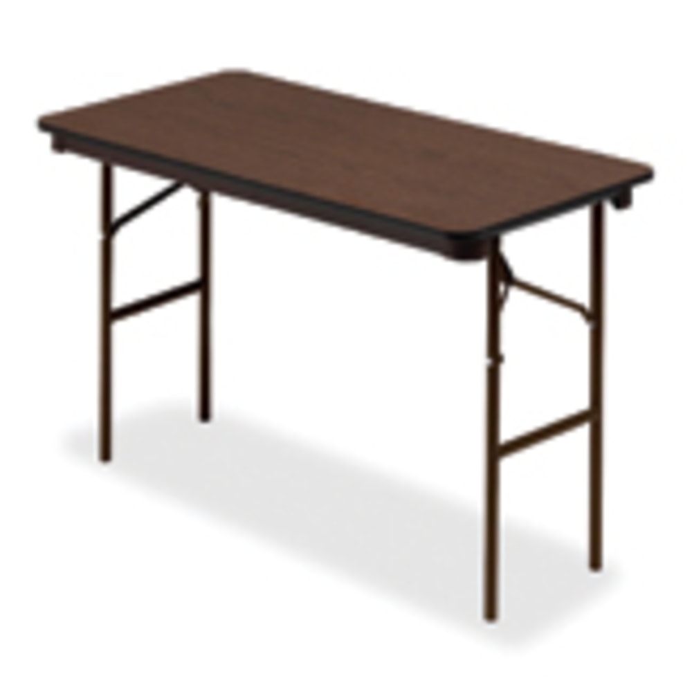 Iceberg Economy Rectangle Folding Table, Walnut/Charcoal Gray MPN:55304