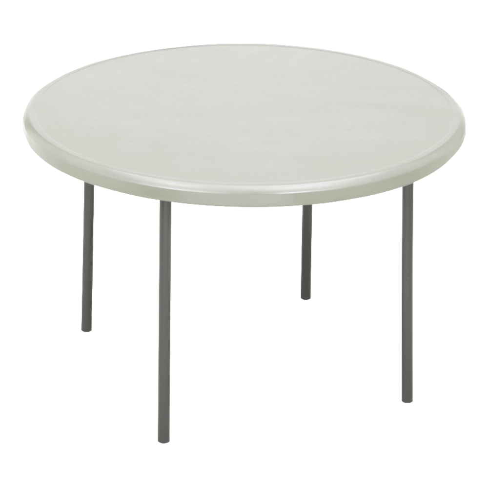 Iceberg Indestruct-Table Too Round Folding Table, 29inH x 48inD, Platinum/Gray MPN:65243