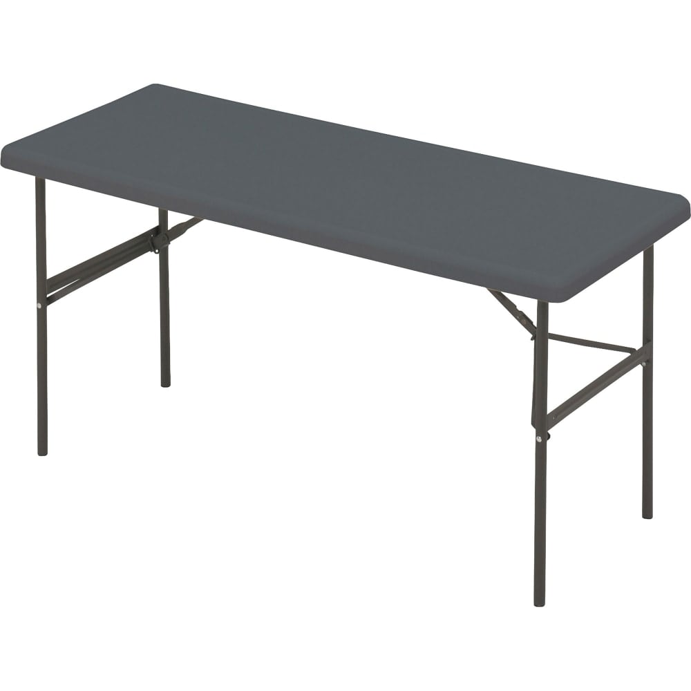 Iceberg IndestrucTable TOO 1200-Series Folding Table, 60inW x 24inD, Charcoal Gray MPN:65377