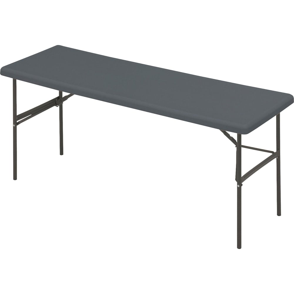 Iceberg IndestrucTable TOO 1200-Series Folding Table, 72inW x 24inD, Charcoal Gray MPN:65387