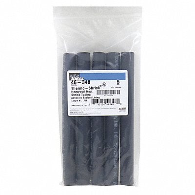 Shrink Tubing 9 in Blk 0.75 in ID PK5 MPN:46-348