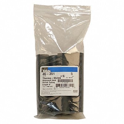 Shrink Tubing 6 in Blk 1.1 in ID PK5 MPN:46-351