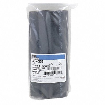 Shrink Tubing 9 in Blk 1.1 in ID PK5 MPN:46-352