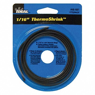 Shrink Tubing 4 ft Blk 0.079 in ID PK5 MPN:46-601