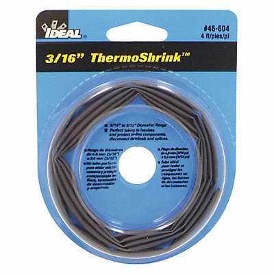 Shrink Tubing 4 ft Blk 0.205 in ID PK5 MPN:46-604