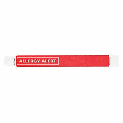 ID Wristband 1 in W Allergy Alert PK500 MPN:T2UD-200-03