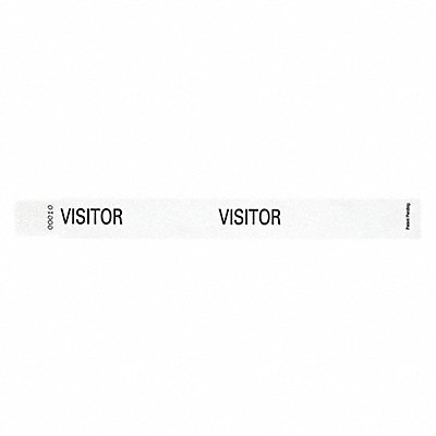 ID Wristband White 1 in W Visitor PK500 MPN:T2UD-205-09