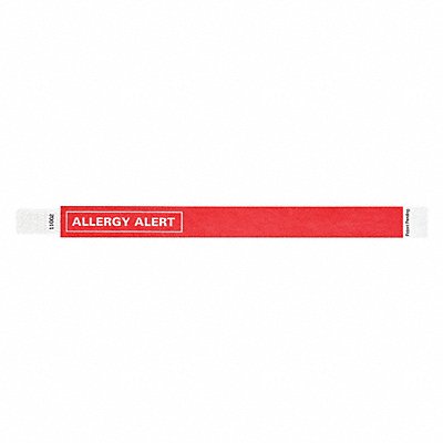 ID Wristband Tyvek Allergy Alert PK500 MPN:T3UD-200-03