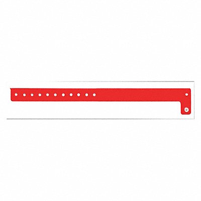 ID Wristband Vinyl L-Shaped Red PK500 MPN:V1-03