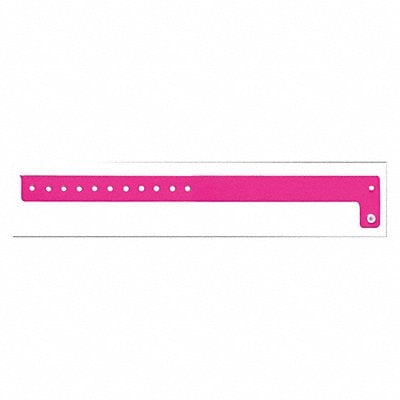 ID Wristband Vinyl L-Shaped Pink PK500 MPN:V1-07