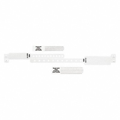 ID Wristband Set Vinyl White PK300 MPN:VPM2S-09