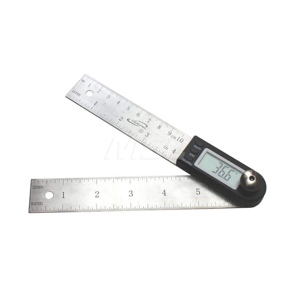 Digital & Dial Protractors, Style: Protractor , Measuring Range (Degrees): 360.00 , Resolution (Degrees): 0.0500 , Accuracy (Degrees): 0.20  MPN:35-407