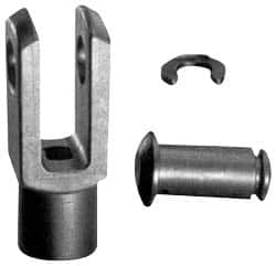 M8 Thread, 16mm Yoke Width, Thermoplastic, Polymer Clevis Joint with Pin & Clip Yoke MPN:GELMK-08