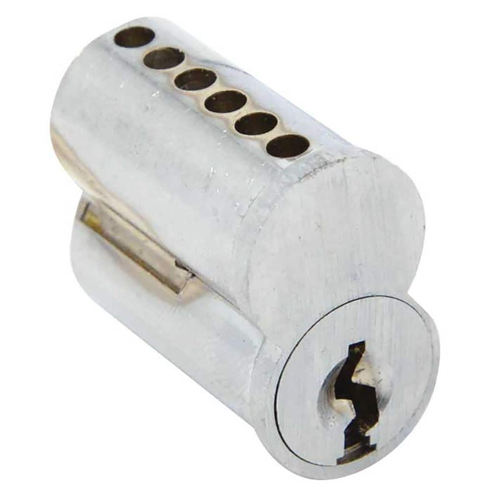 Cylinders, Type: Small Format IC , Keying: F Keyway , Material: Brass , Hand Orientation: Non-Handed , Finish/Coating: Satin Chrome  MPN:28016-BF-26D