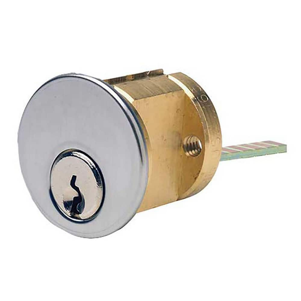 Cylinders, Type: Rim , Keying: C Keyway , Material: Brass , Hand Orientation: Non-Handed , Finish/Coating: Satin Chrome  MPN:7075SC10-26D-KD