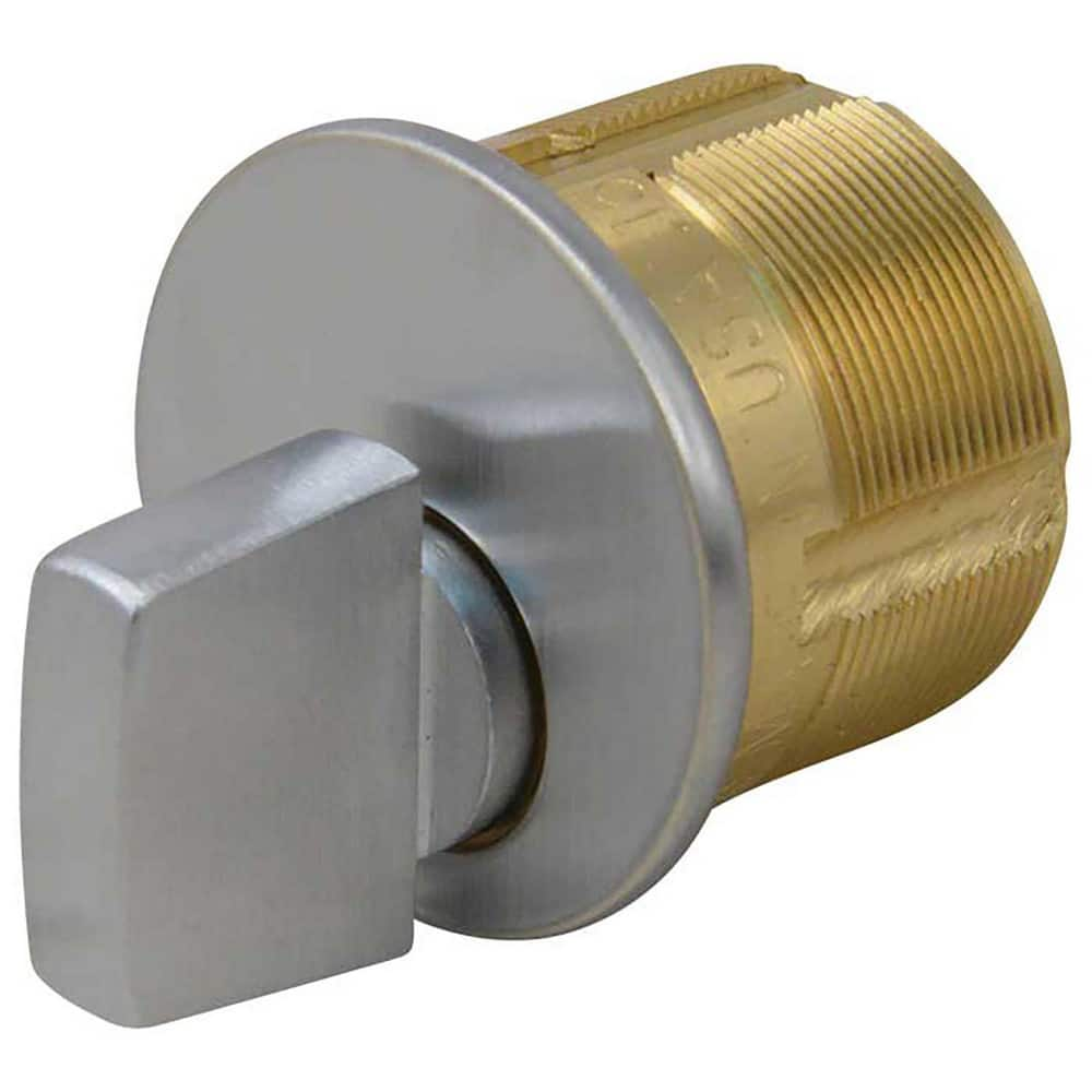 Cylinders, Type: Mortise , Keying: Less Cylinder , Material: Brass , Hand Orientation: Non-Handed , Finish/Coating: Satin Chrome  MPN:7161-TK2-26D