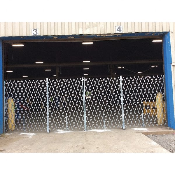 Bi-Parting Folding Gate: 7' High, Steel Frame, Silver MPN:PFG2270