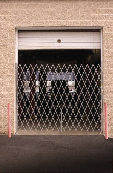 Single Folding Gate: 7' High, Steel Frame, Silver MPN:SSG770