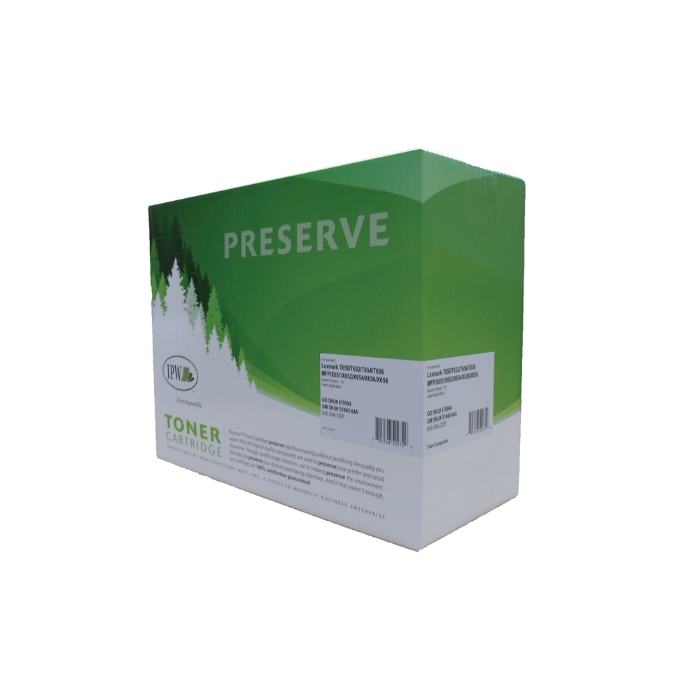 IPW Preserve Remanufactured Black High Yield Toner Cartridge Replacement For Lexmark T650H04A, 845-04A-ODP MPN:845-04A-ODP