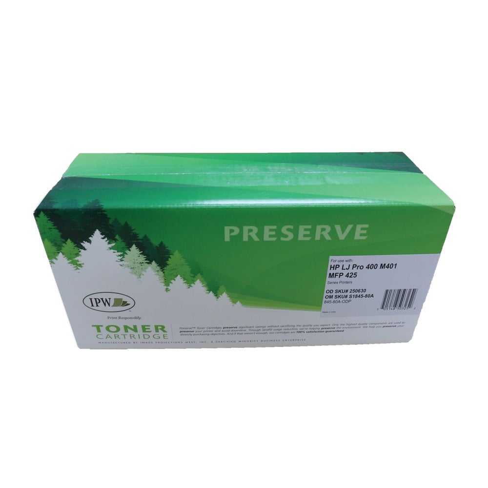 IPW Preserve Remanufactured Black Toner Cartridge Replacement For HP 80A, CF280A, 845-80A-ODP MPN:845-80A-ODP