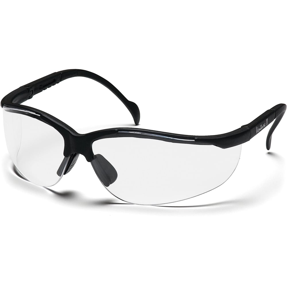 ProGuard 830 Series Style Line Safety Eyewear - Ultraviolet Protection - Polycarbonate - Clear, Black - Comfortable, Lightweight, Adjustable Temple, Comfortable - 1 Each (Min Order Qty 18) MPN:8301000